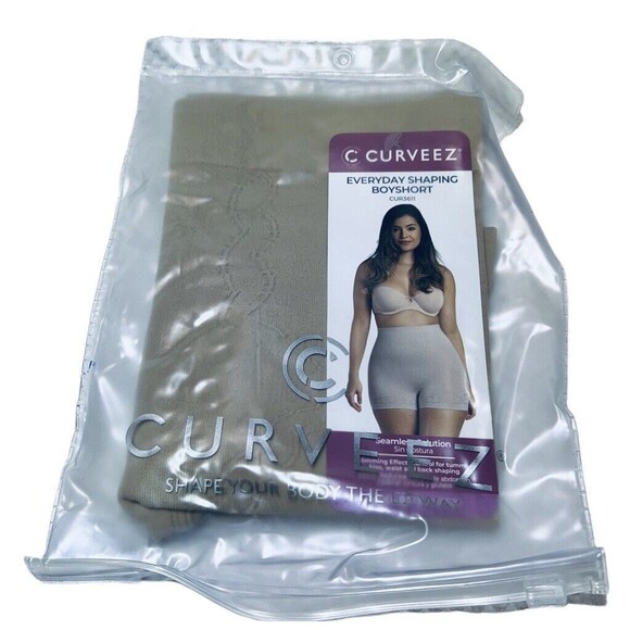 CurveEZ Women's Seamless Everyday Shaping Boyshort CUR3611 Nude‎ Beige Small NWT - Picture 5 of 9